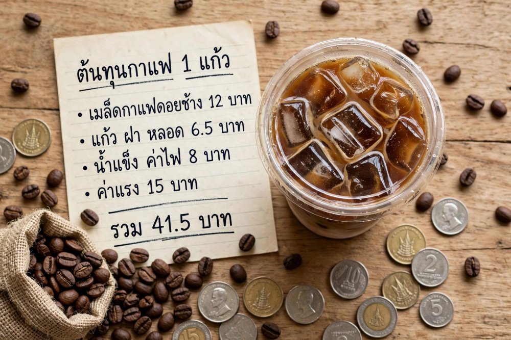 กาแฟ 1 แก้ว ต้นทุนเท่าไหร่? เปิดบิลจริงร้านกาแฟเล็กๆ ในเชียงราย จากเมล็ดดอยช้างถึงมือลูกค้า